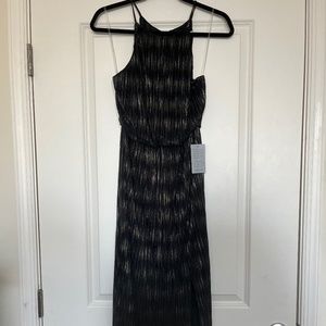 Black Gold and Silver Midi Dress